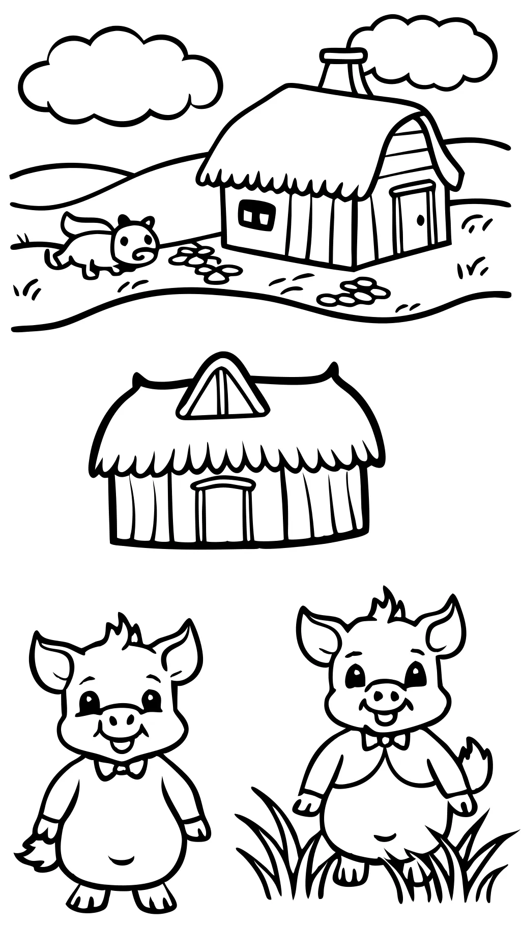 three little pigs coloring pages